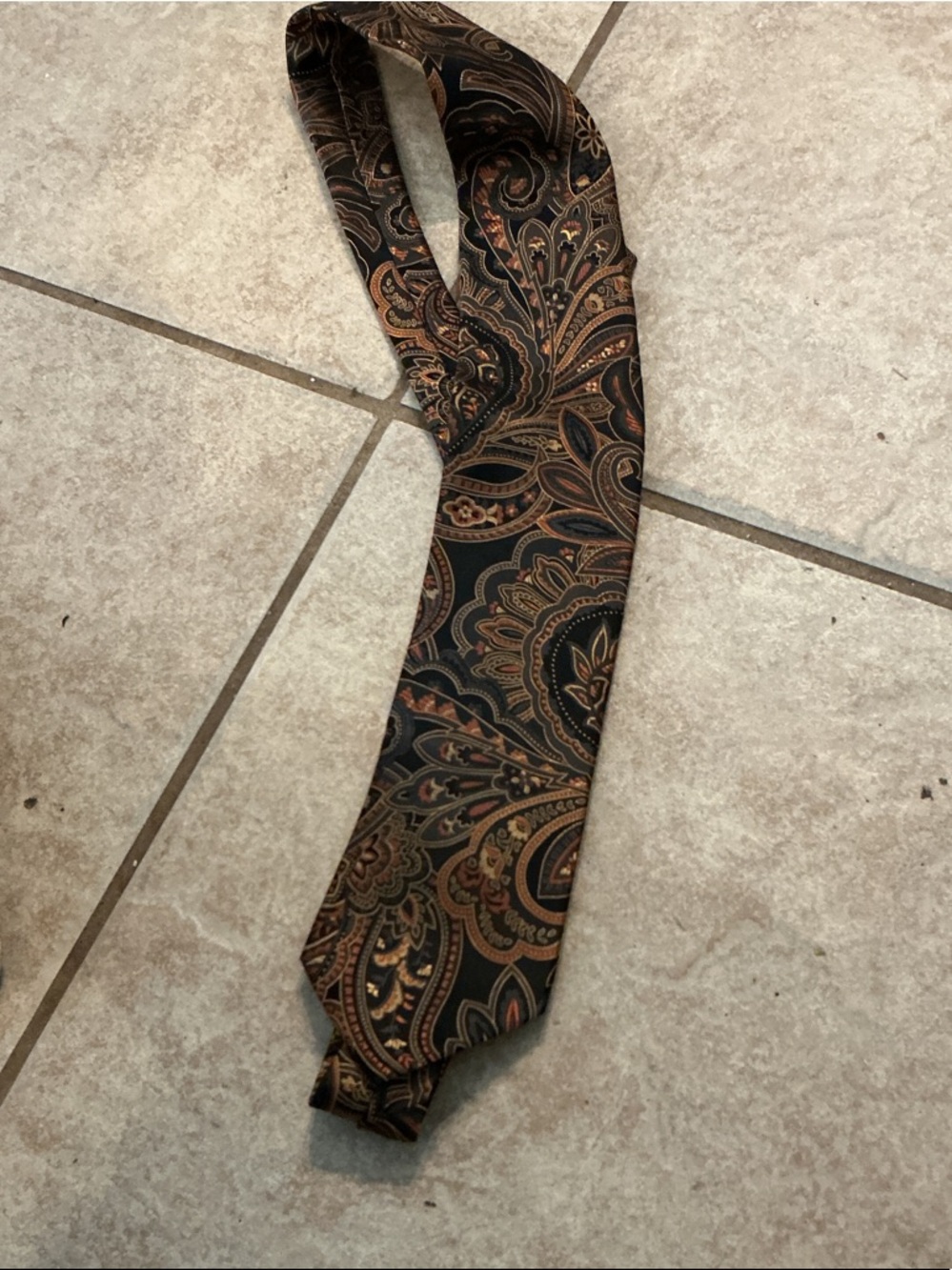 Classic Black and Brown Paisley Men's Necktie